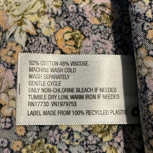 Target Cottage Core Floral Maxi Dress Size XS Blue Gold Prairie Feminine Modest - Picture 8 of 12